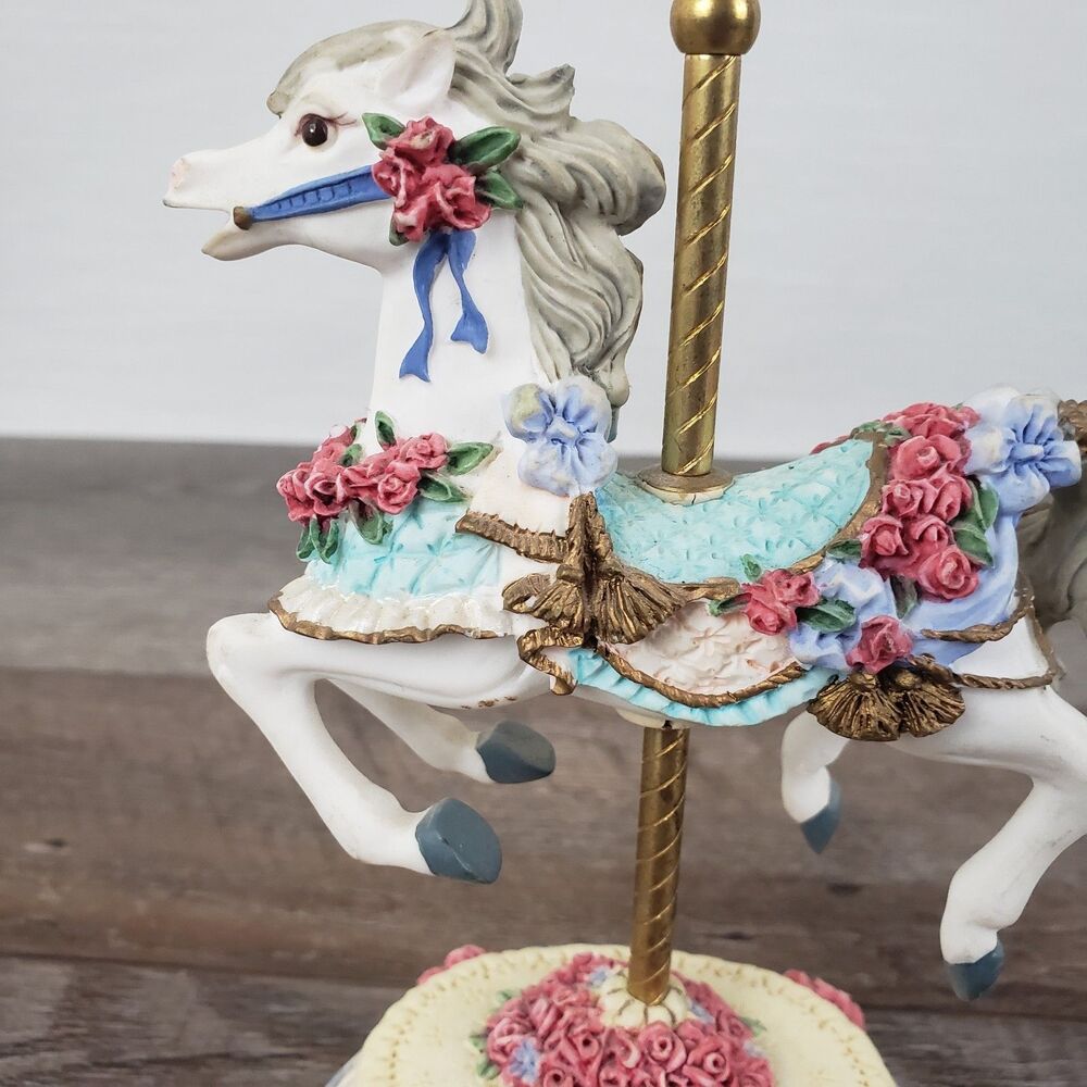 Heritage House Melodies County Fair Collection Yesterday Carousel Horse Figure - Picture 4 of 11